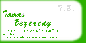 tamas bezeredy business card